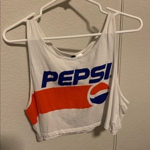 White pepsi brand summer crop top